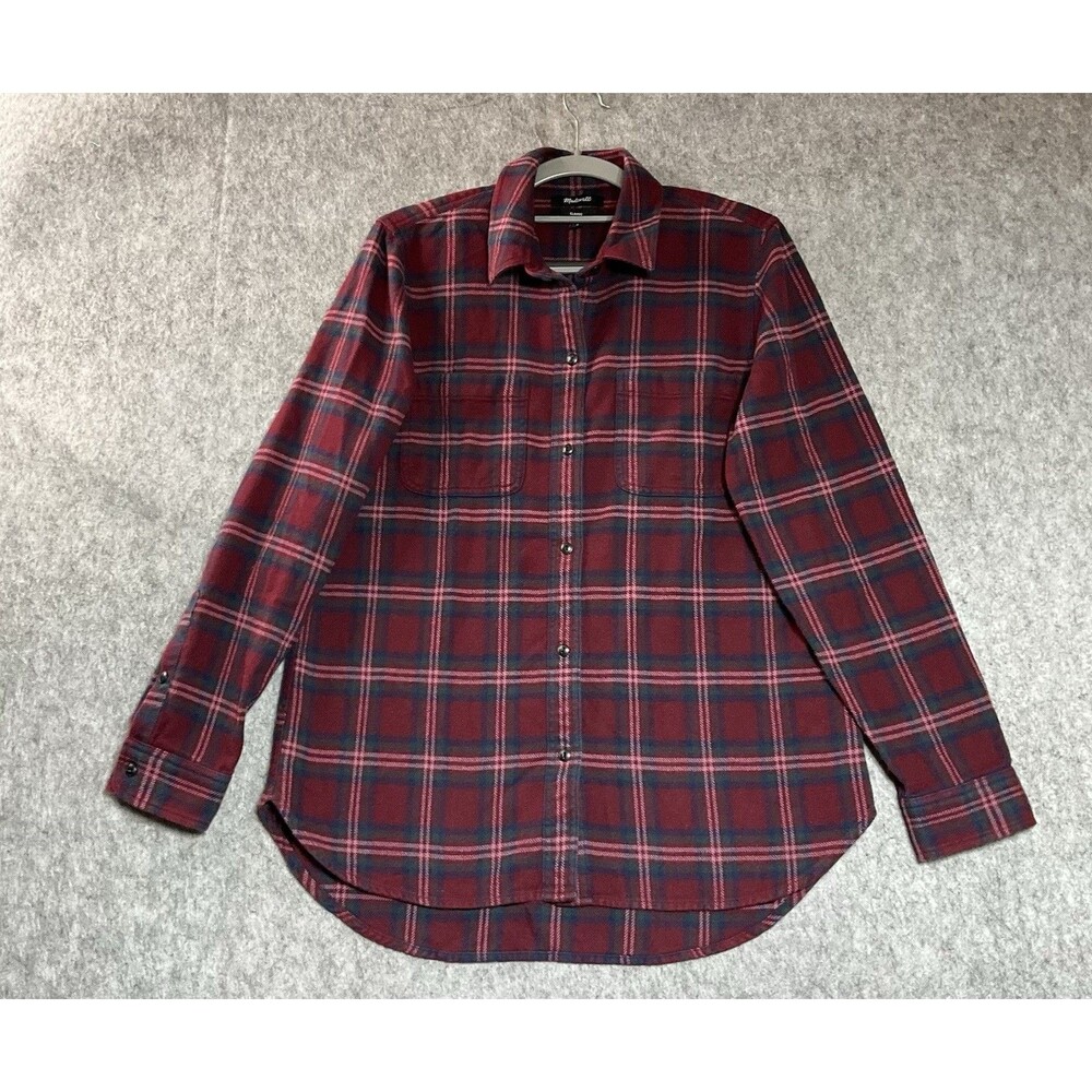 Madewell Shirt Womens Medium Plaid Long Sleeve Button Up Cotton Top Everyday